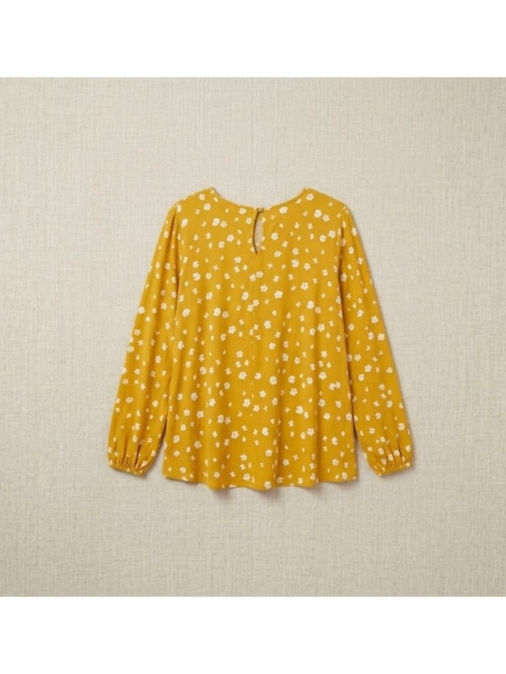 Liz Claiborne XXL Yellow daisy Floral Keyhole Tunic Top Long Sleeve Boho